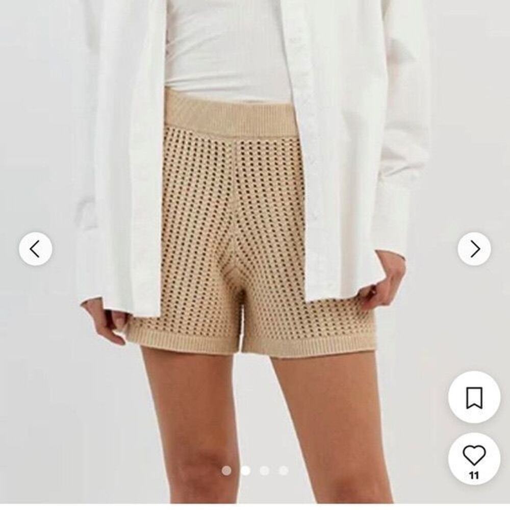 DISSH Crochet Knit High Waist Shorts Beige Size M